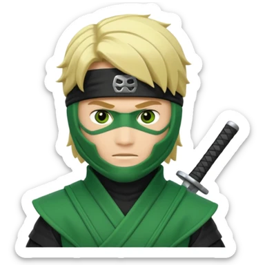 Green ninja Lloyd garmadon blonde hair sticker