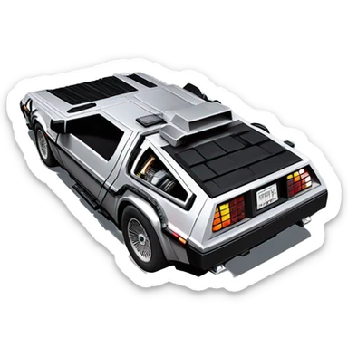 DeLorean from the movie back to the future ￼ sticker
