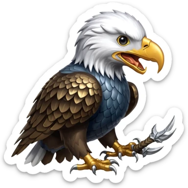 Silver Elder Scrolls Online eagle eating its tail Ouroboro sticker