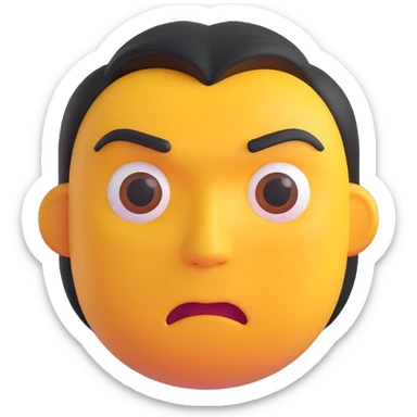 sigma male emoji, brooding look, dangerous charm, strong features, tough and confident sticker