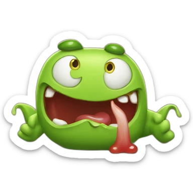 om nom nom meeting sticker