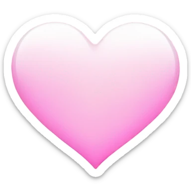 Pink heart with white glow sticker