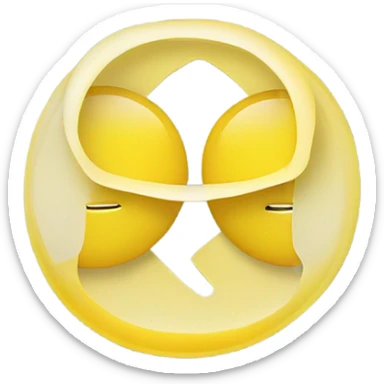 Create a simple emoji with two bright yellow circles that overlap in the middle - like a basic Venn diagram or the Olympic rings. Each circle should be the same size and overlap enough to create a clear shared space between them. That's it - just two plain circles, overlapping, in Paddle's yellow sticker