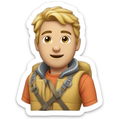 un pélican jouant du pipo sticker