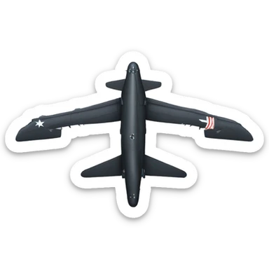 black military bomber plane sticker