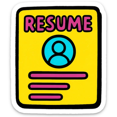 resume icon, clean and modern, minimal color, suitable for professional use sticker