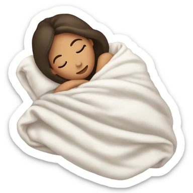 brunette sleeping covered with a blanket  sticker