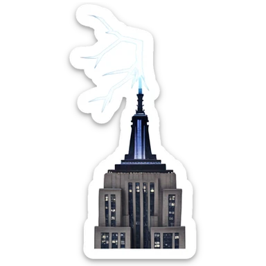 Lightning bolt striking the Empire State Building  sticker