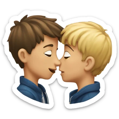 two boys kissing  sticker