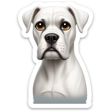 White boxer dog sticker
