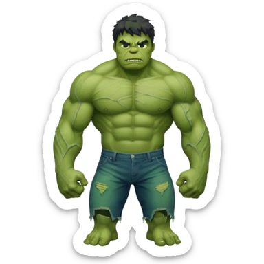 Hulk full body flexing his arm sticker