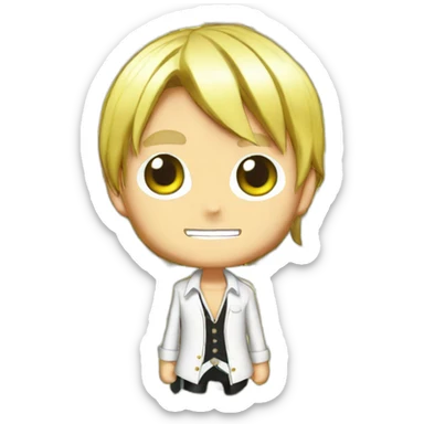 Sanji One piece Chibi en chemise blanche sticker