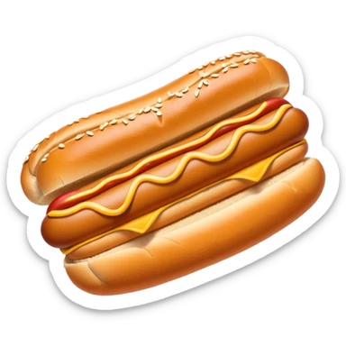 Hot dog on a pretzel bun sticker