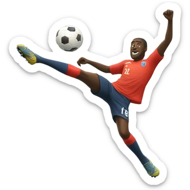 Soccer player doing bicycle kick sticker