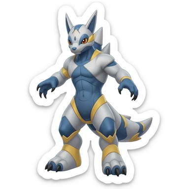 Meloetta-Wargreymon-Kyurem-Trico-Pokémon-Digimon-Fakémon-fusion-hybrid-creature sticker