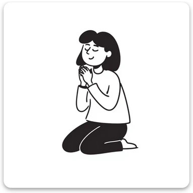 simple line hand-drawn doodle of a person praying sticker