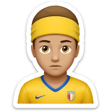 soccer winger with sweatband, yellow color. sticker