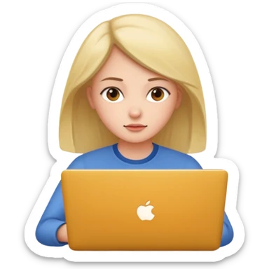 girl use laptop sticker