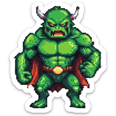 Hulk fighting, green monster superhero in action sticker