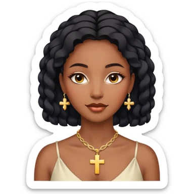 woman of God (black girl, super feminine and pretty, modern) sticker