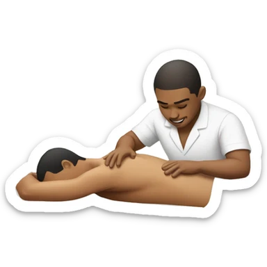 Lightskin man getting a massage sticker