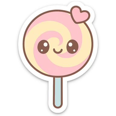 lollipop, kawaii style, cute, pastel colors, big eyes sticker