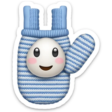 A white mittens without face sticker