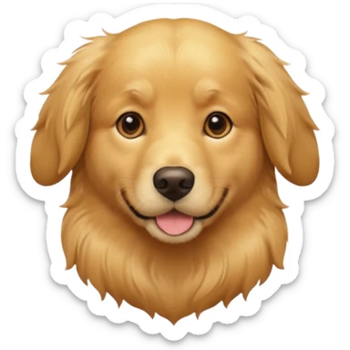 A realistic looking golden retriever. sticker
