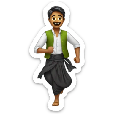  A man in lungi dancing sticker