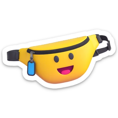 waist bag with soft shading in 3D emoji style sticker