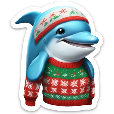 Dolphin in a ugly sweater  sticker