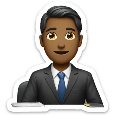 Male secretary at deskl sticker