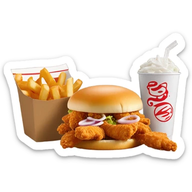 raising canes box combo with soda sticker
