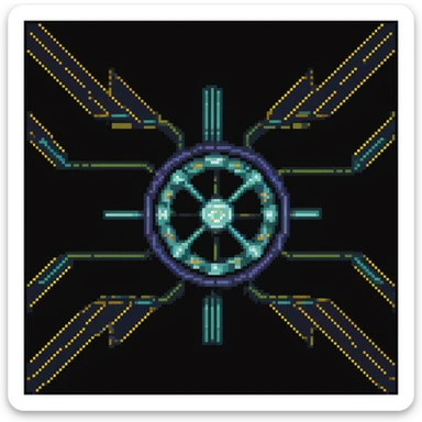 digital data, flowing within a superconductor, digital schema, biomata, sekgen, cyac, traxus, NuCal, vibrant shocking energetic transmission. generator core. bi-axial. neutronic. biomechanical. cyber-electronic sticker