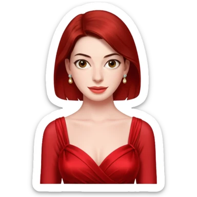 Anne Hathaway in red dress sticker