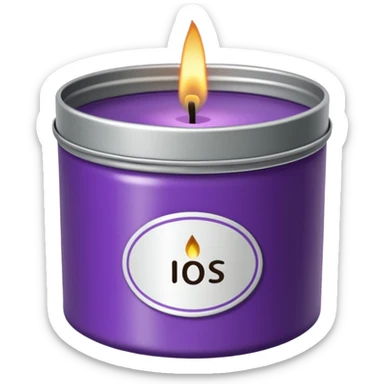 purple candle tin with decorative label sticker