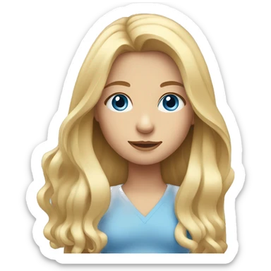a girl with long blond hair and blue eyes  sticker