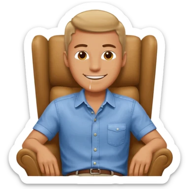 man lounging in an armchair sticker