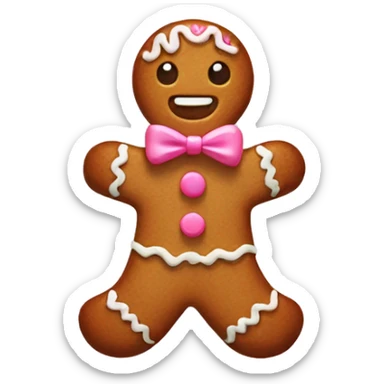 Gingerbread with a pink bow  sticker