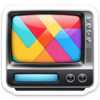 Television with colorful screen sticker