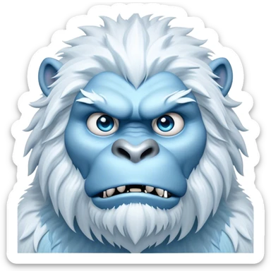 Cinematic Realistic WoW Yeti Portrait, head tilted epicly and inquisitively, showcasing a primal blend of raw might and mystical allure. His thick, shaggy fur in icy whites and pale blues and piercing ice-blue eyes are rendered in meticulous detail under dynamic, frosty lighting, high shine, epic and awe-inspiring, embodying the mystique of the frozen wilderness. sticker