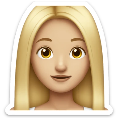 Pretty girl with blonde straight long hair and a middle parting  sticker