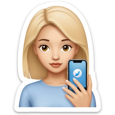 beautiful girl use iphone sticker