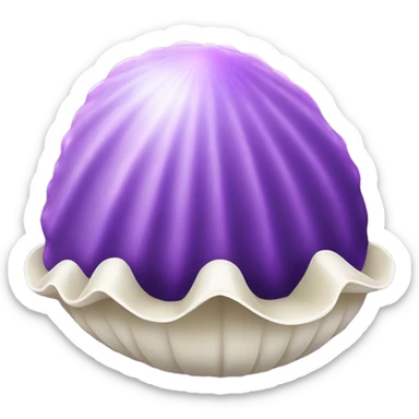 Clam shell with purple disco ball as pearl sticker
