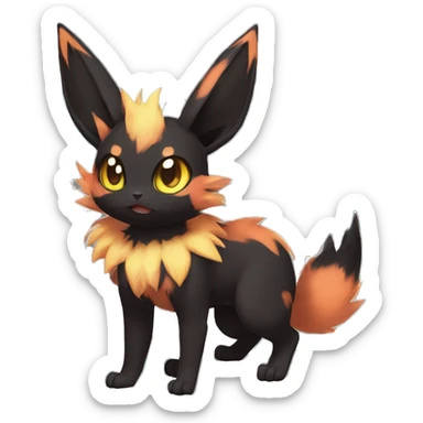 Eevee-Litten-Torracat-Umbreon-fusion-hybrid full body sticker