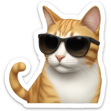 Cat with sunglasses sticker