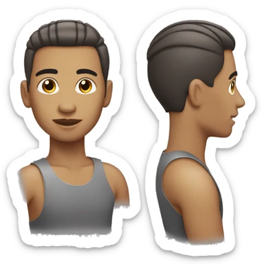 light skin man with short slick back locks sticker