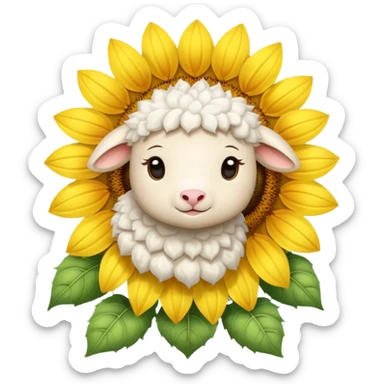 Little lamb and yellow sunflower  sticker
