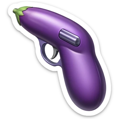 A gun that looks like an eggplant sticker