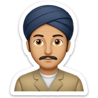 Portrait of a male Iranian civilian with a neutral expression 1980 sticker